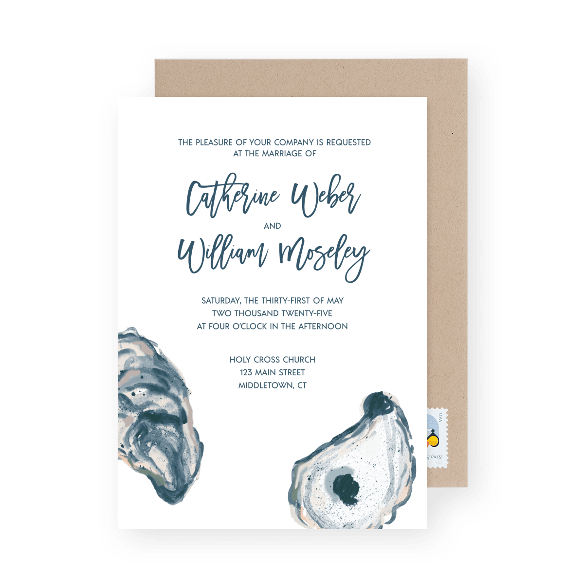 Blushing Tide Wedding Invite