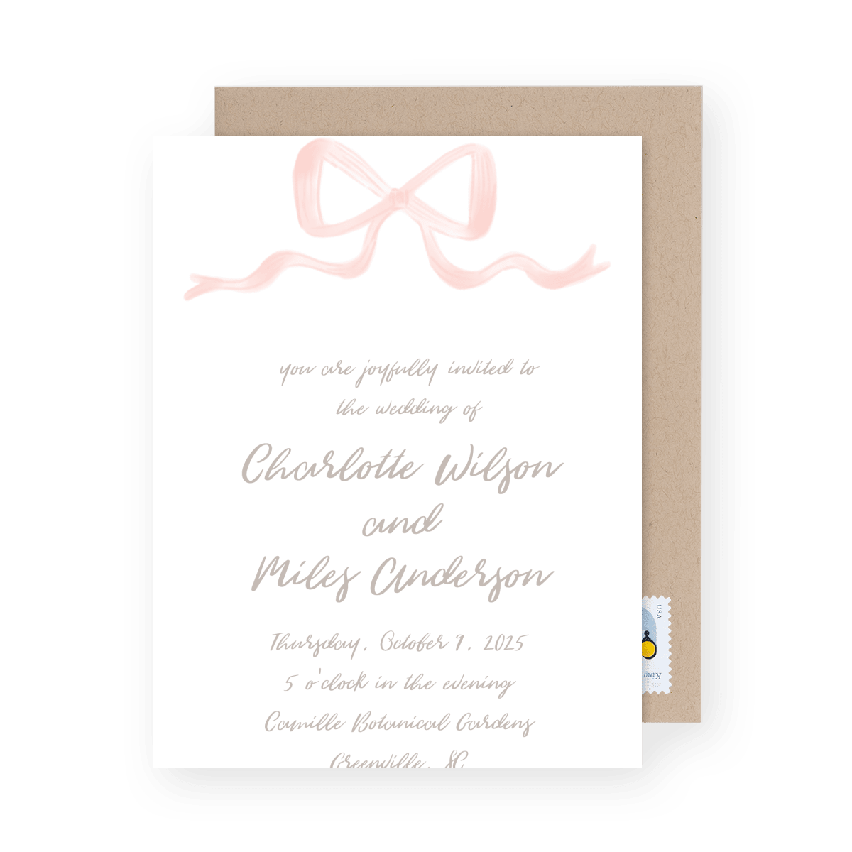 Pink Watercolor Bow