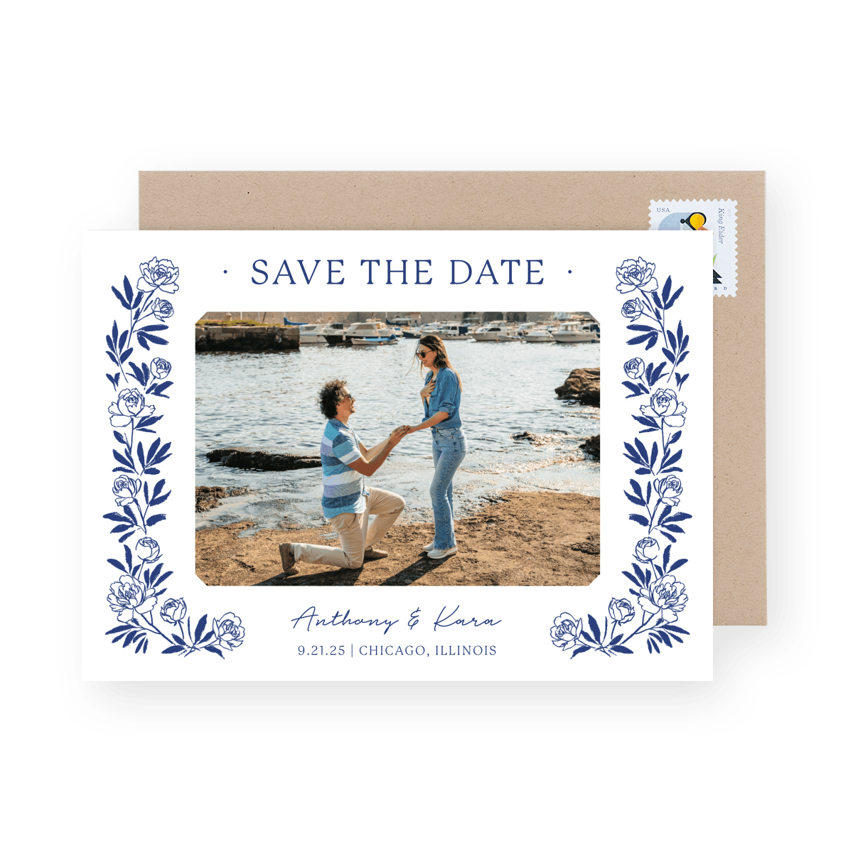 Peony Border Save The Date