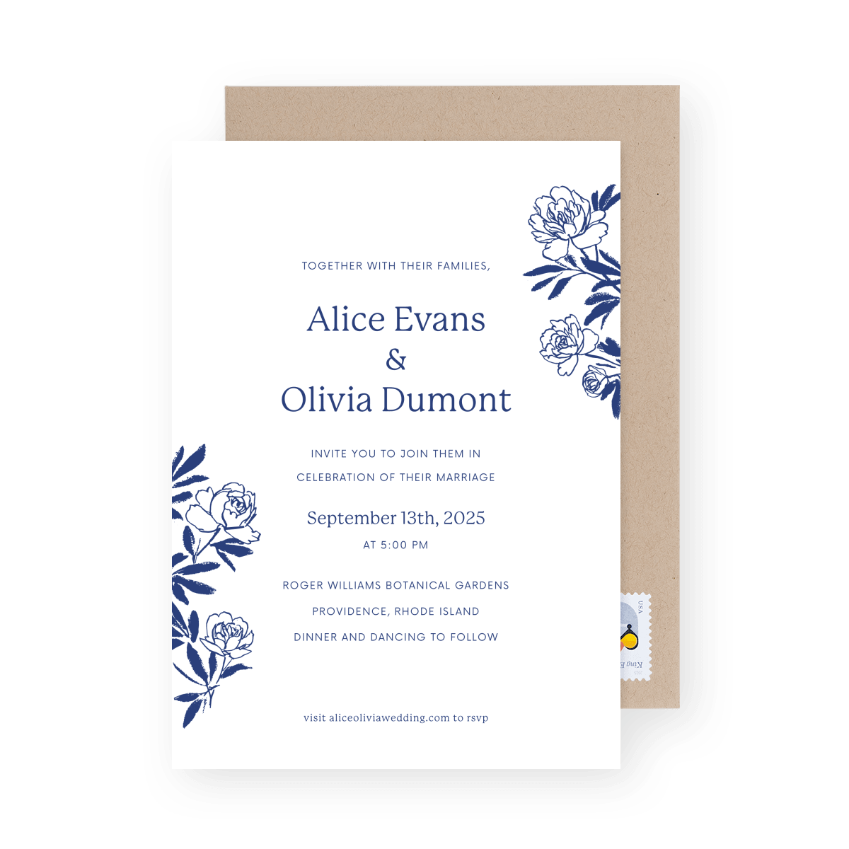 Peony Bouquet Invitation 