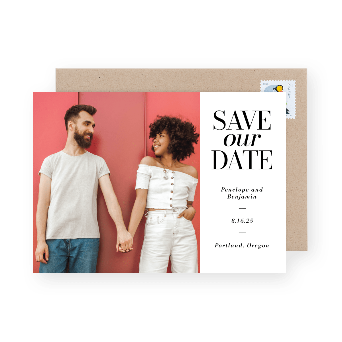 Simple Centered Save Our Date