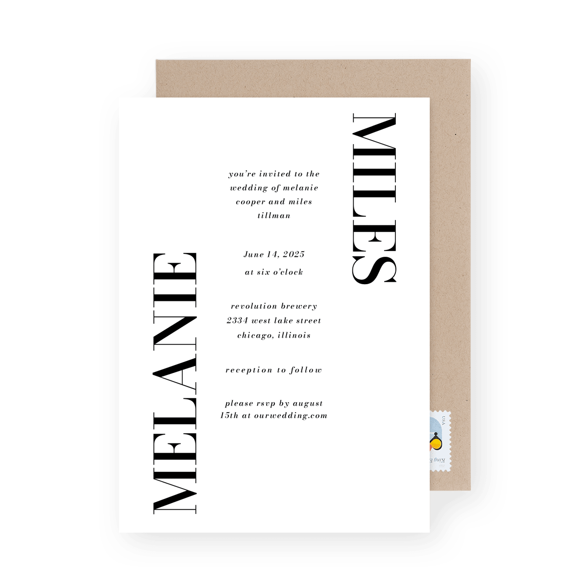 Vertical Text Invite