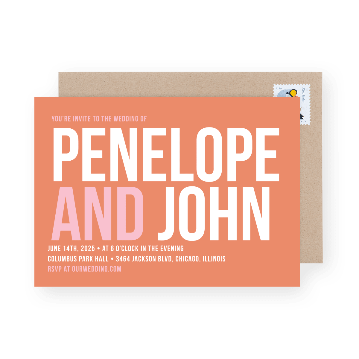 Pink & Orange Invite