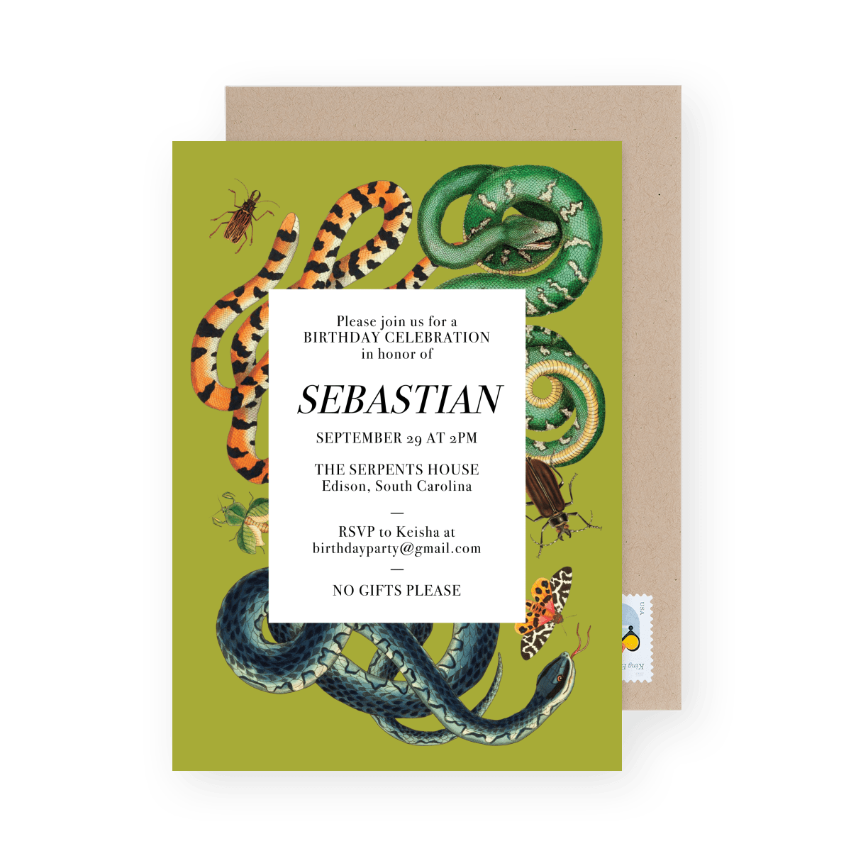 Snake Party Invite