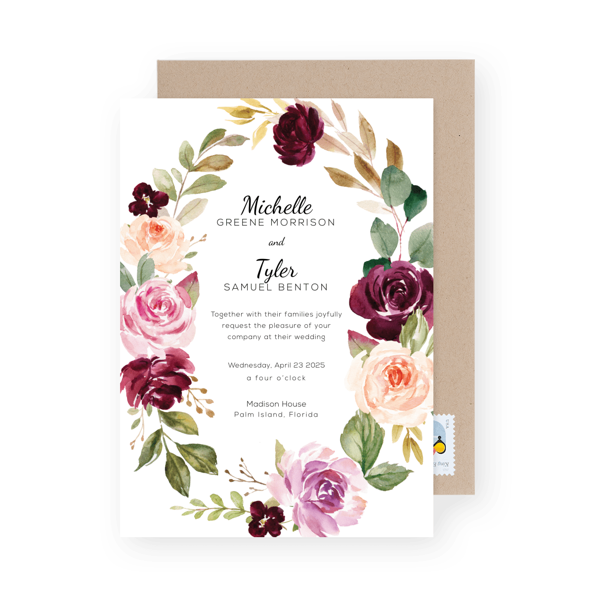 Plum Rose Wreath