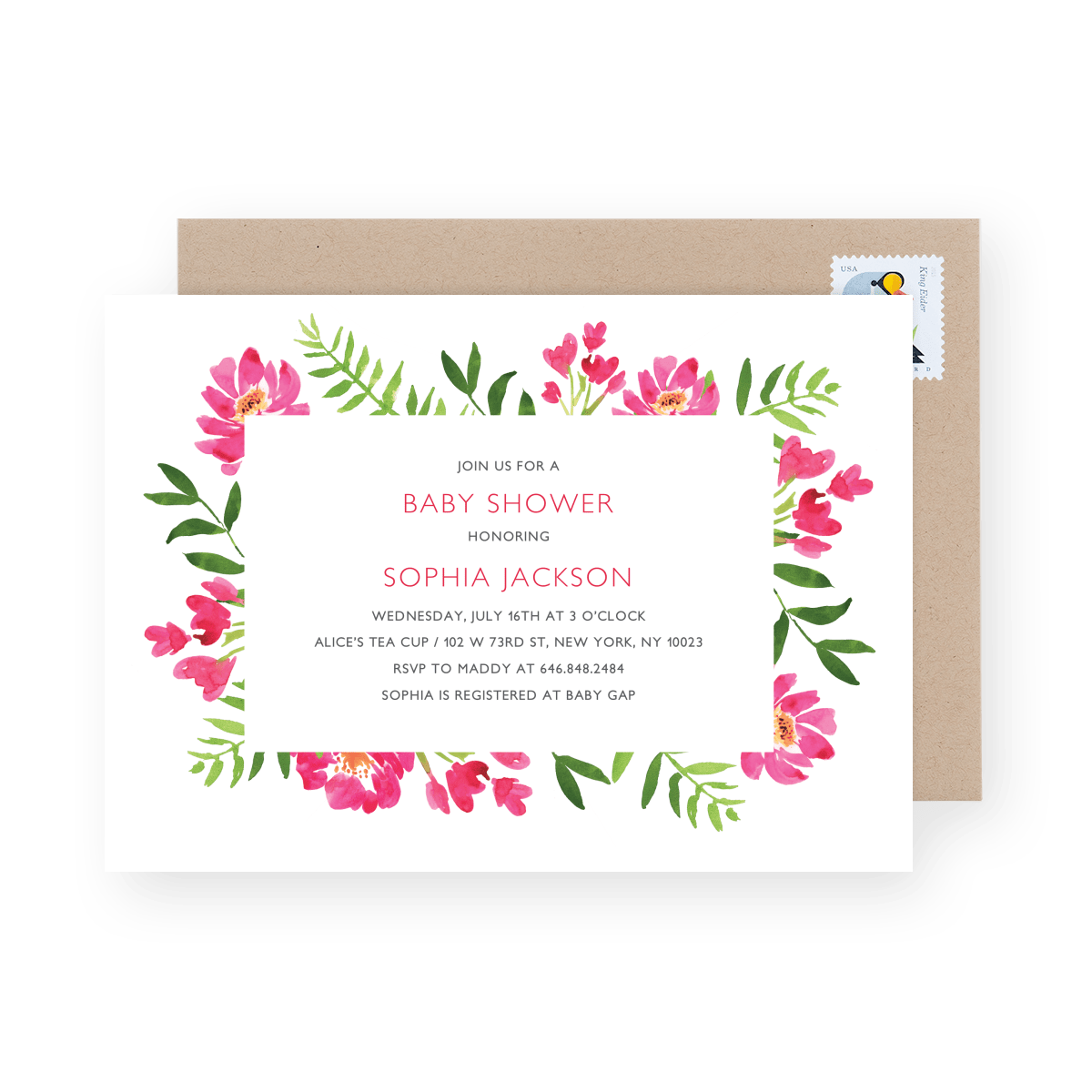Floral Square Baby Shower