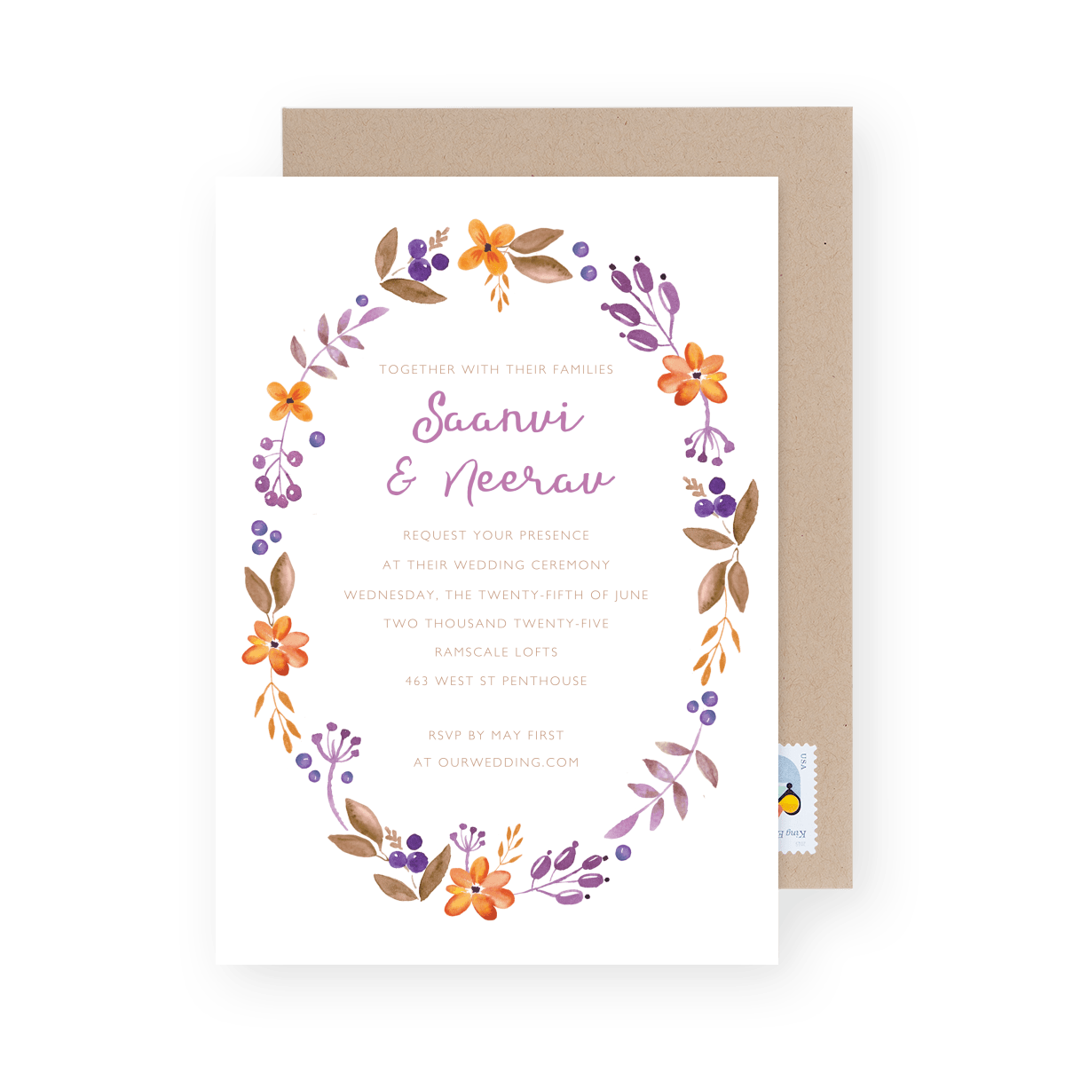 Floral Wreath Invite
