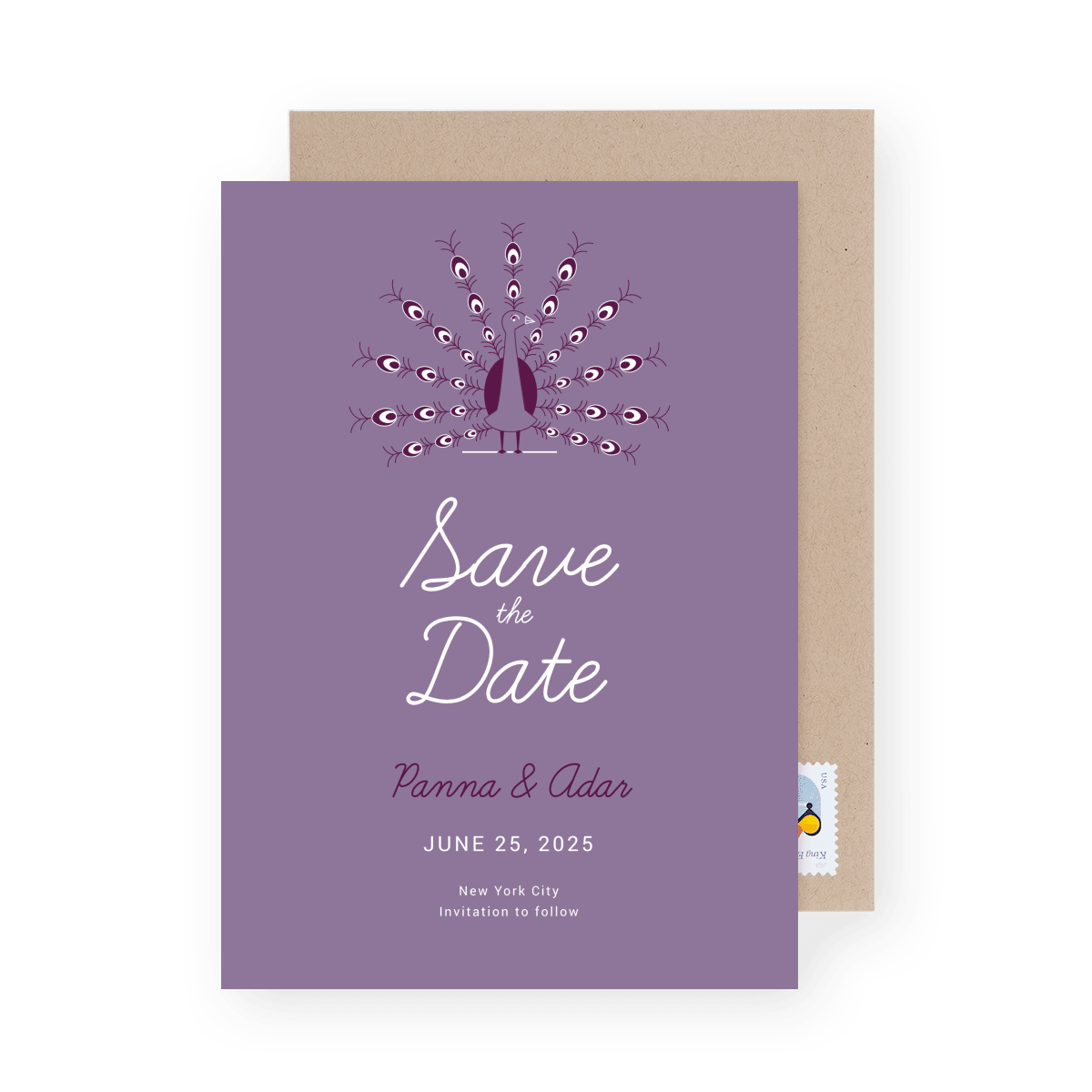 Art Deco Peacock Save The Date