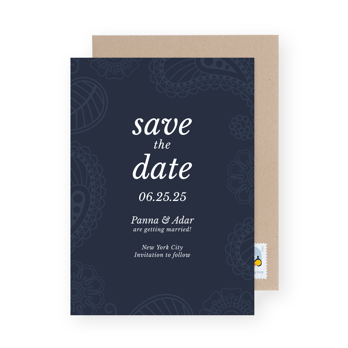 Blue Paisley Save The Date