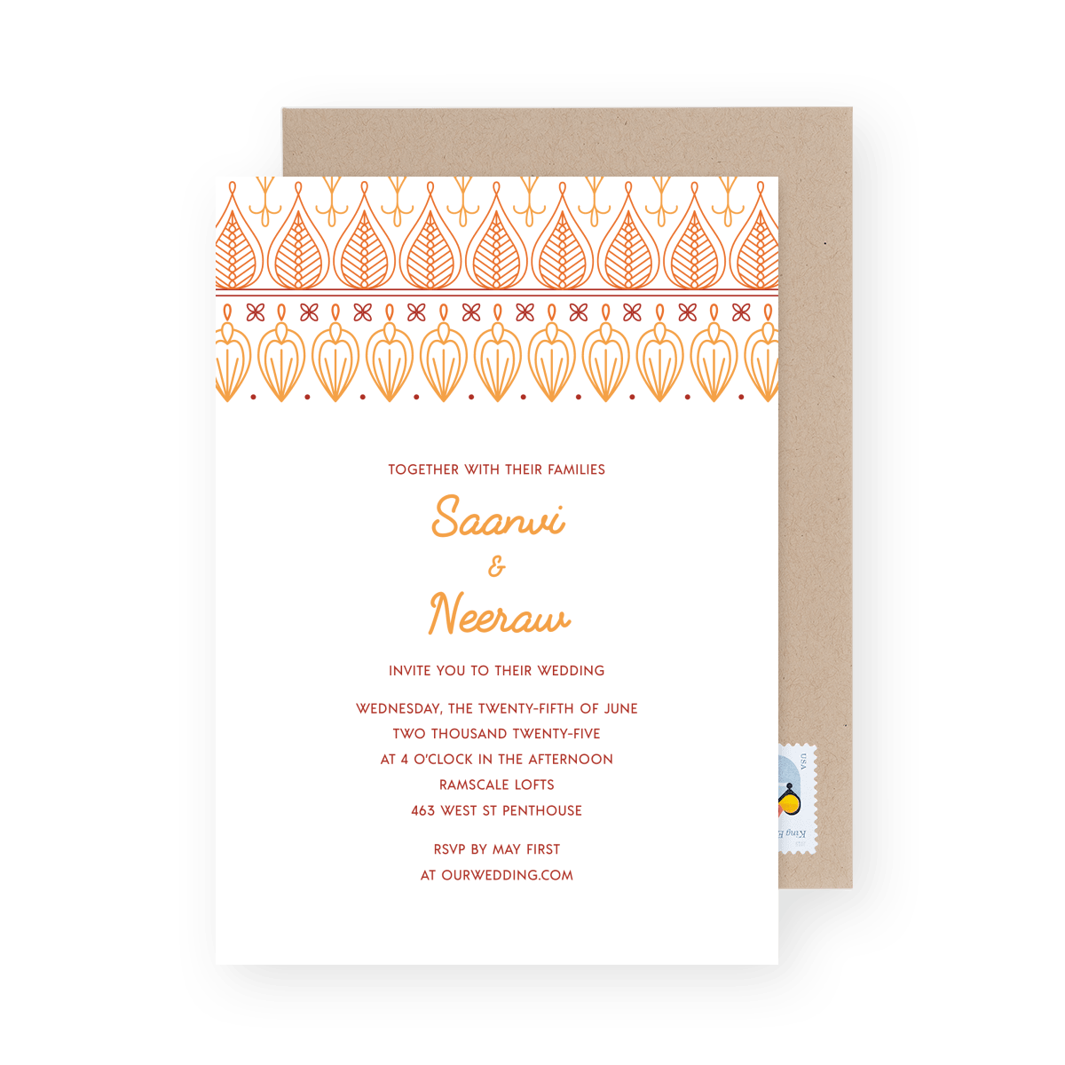 Ochre Ornament Invite