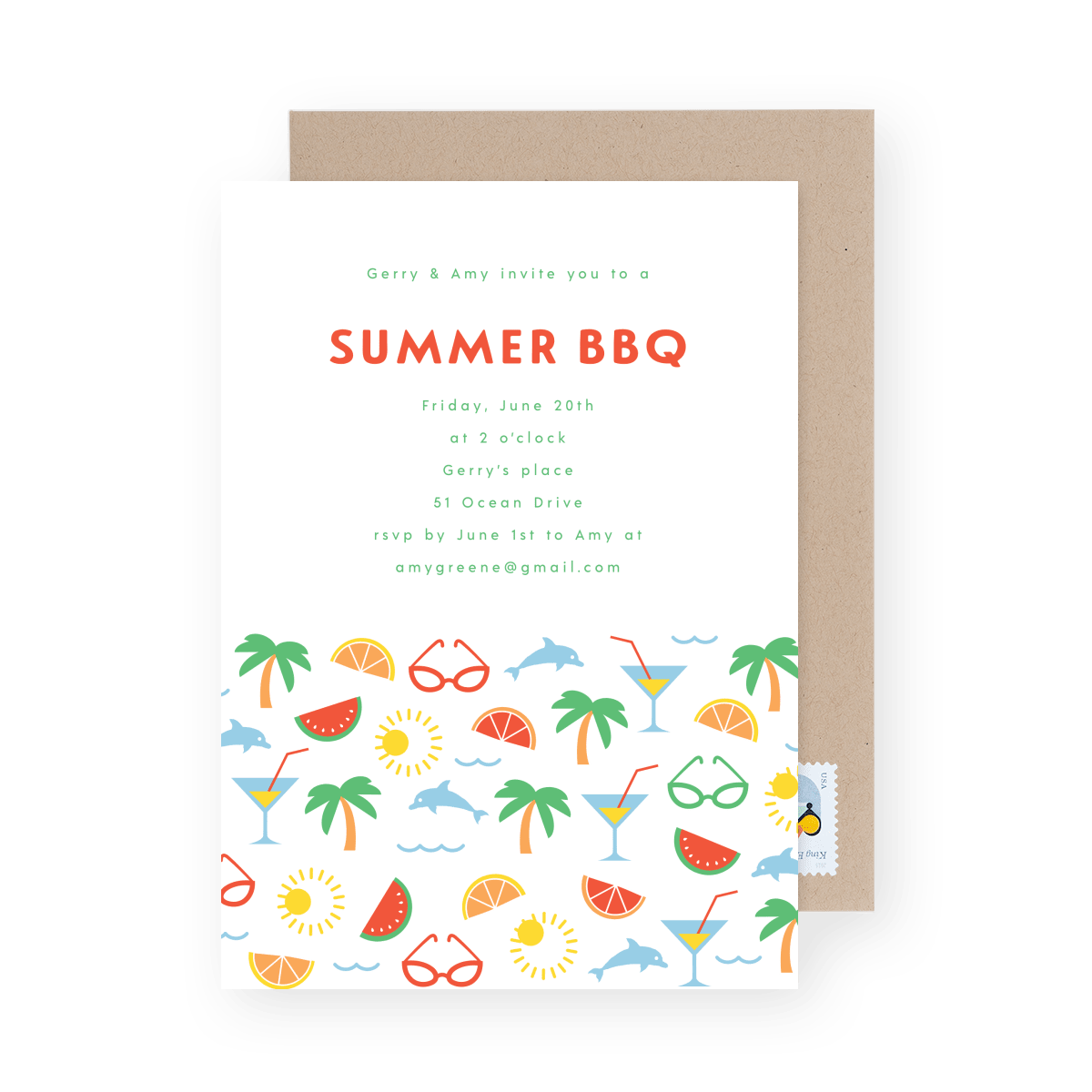 Beach Pattern Summer Invite