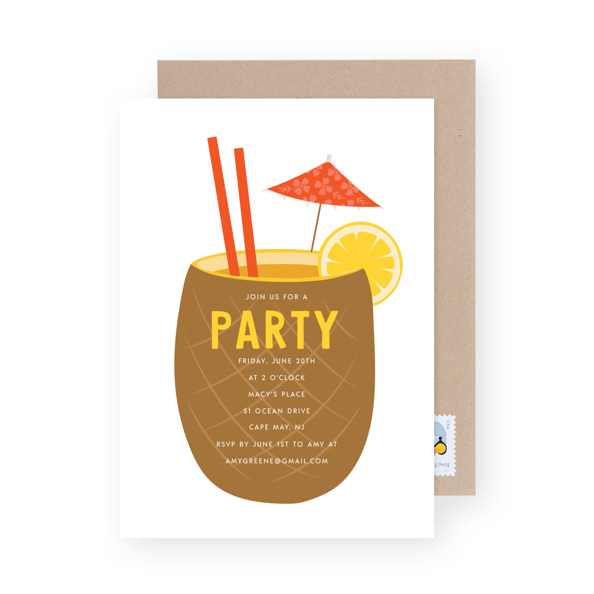Pineapple Cocktail Invite