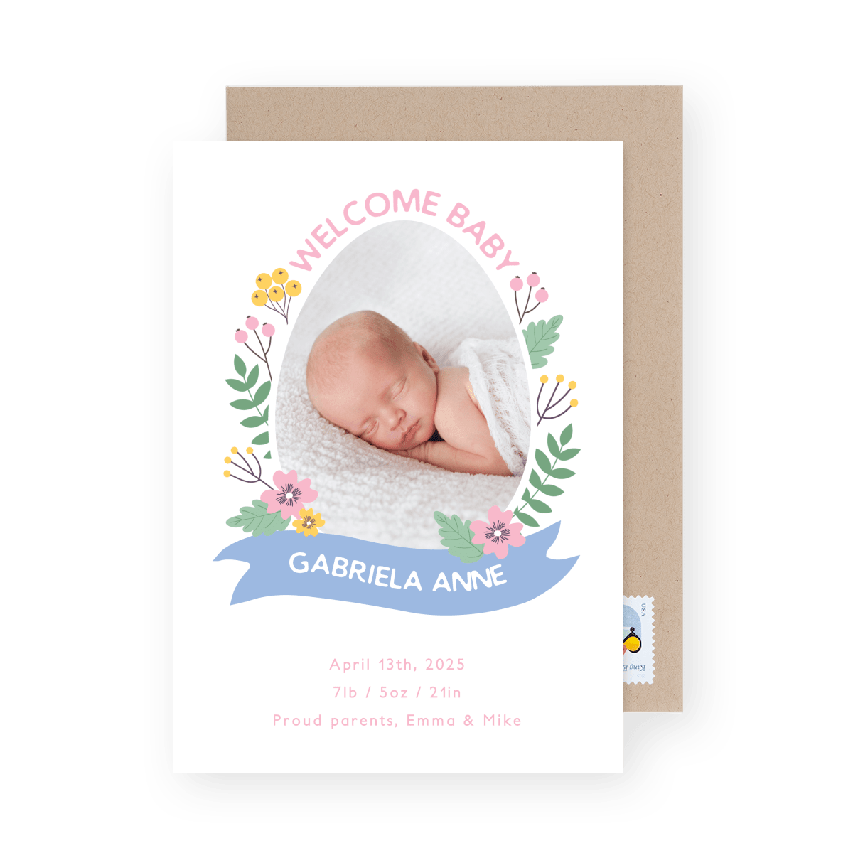 Springtime Egg Birth Announcement