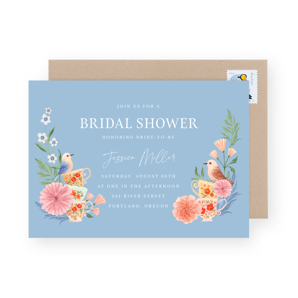 Garden Tea Party Blue Bridal Shower