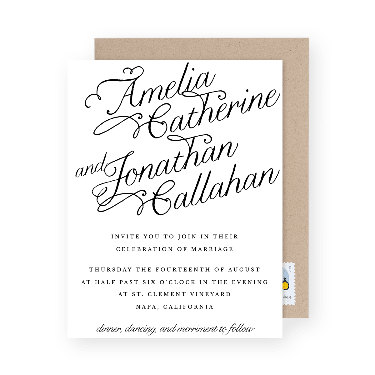 Slanted Calligraphy Invitation