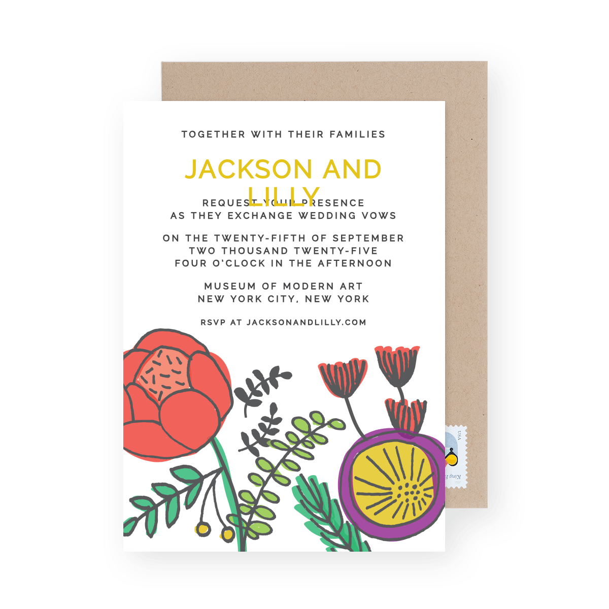 Abstract Floral Invitation