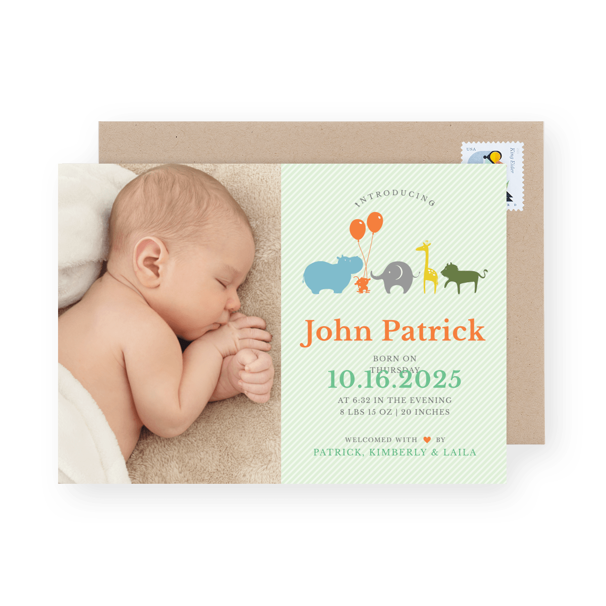 Animal Parade Birth Announcement
