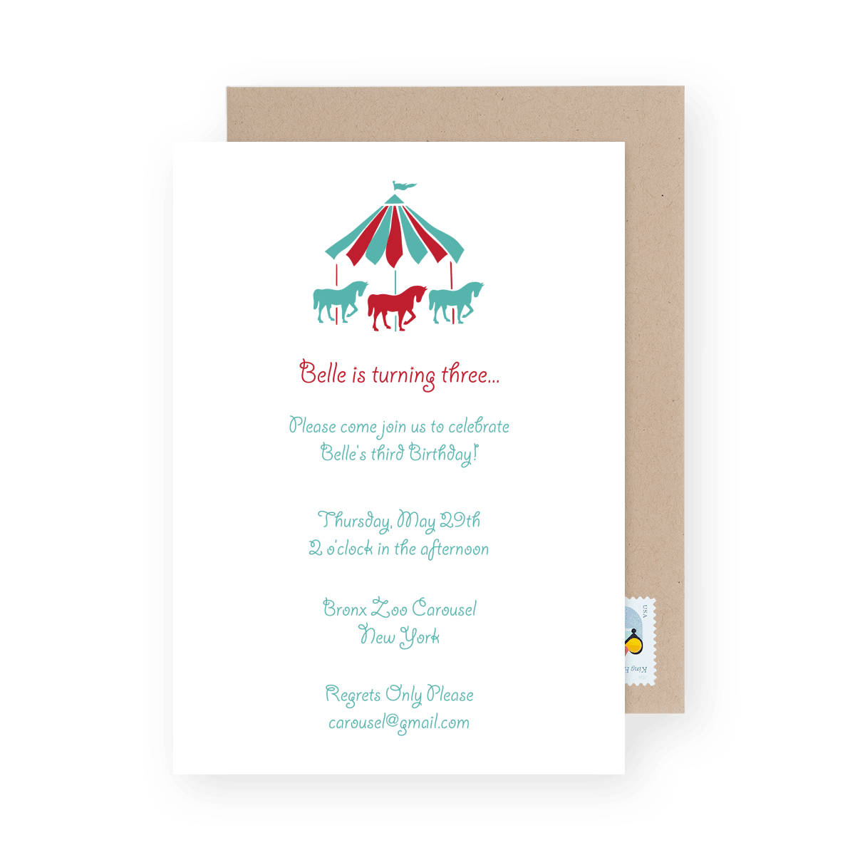 Carousel Birthday Invite
