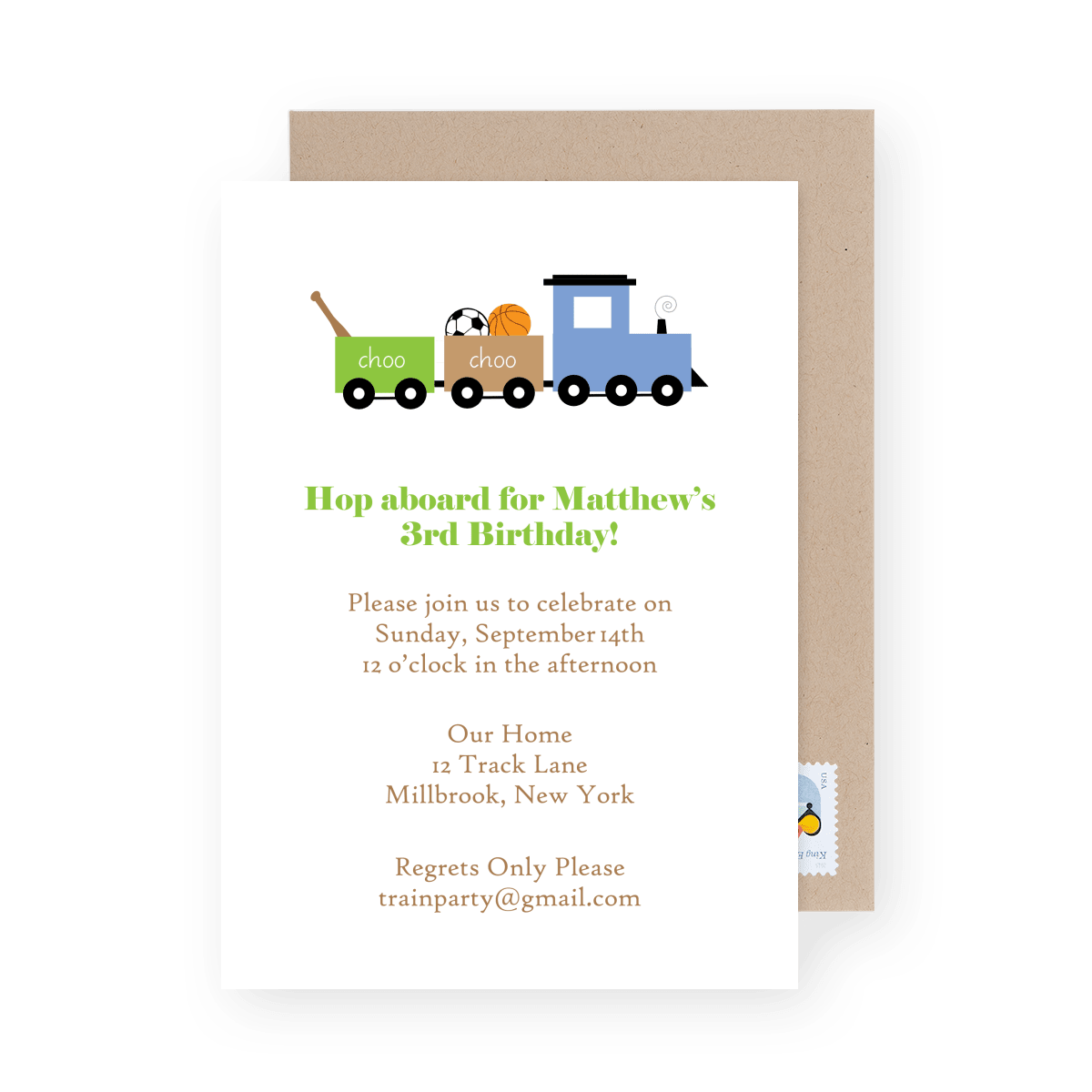Train Birthday Invite