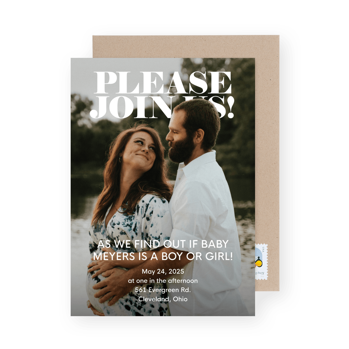 Classic Photo Gender Reveal Invite