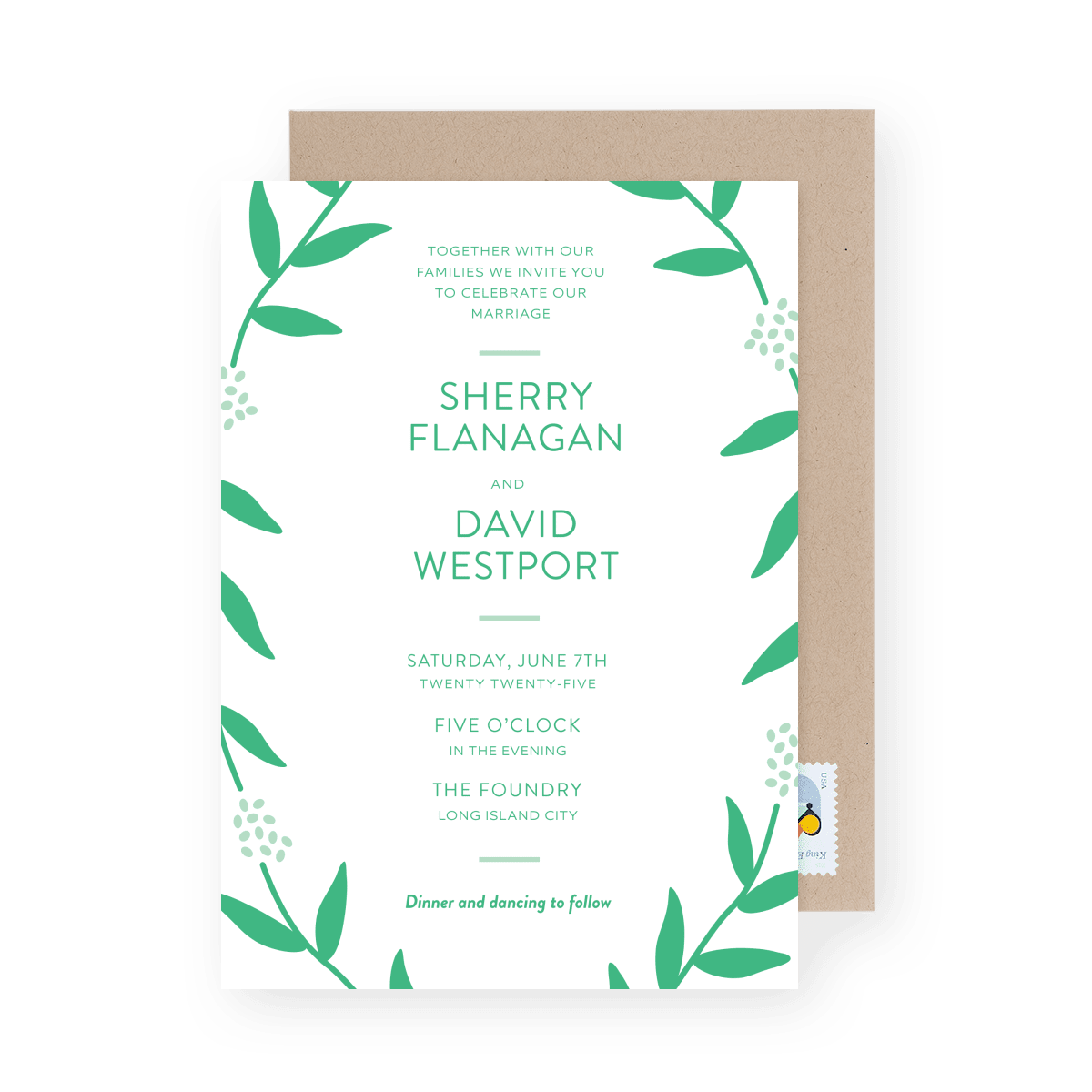 Sherry Floral Minimal Vertical Green