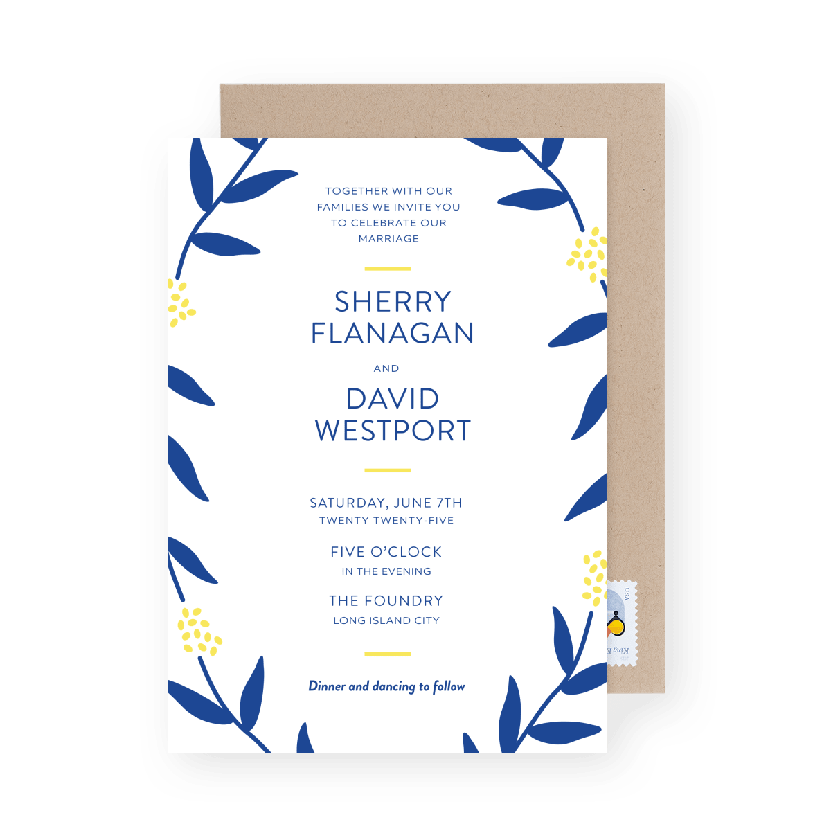 Sherry Floral Minimal Vertical Blue