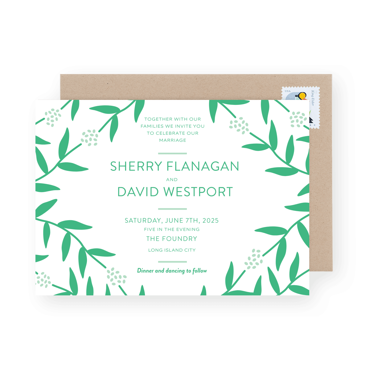 Sherry Floral Minimal Horizontal Green