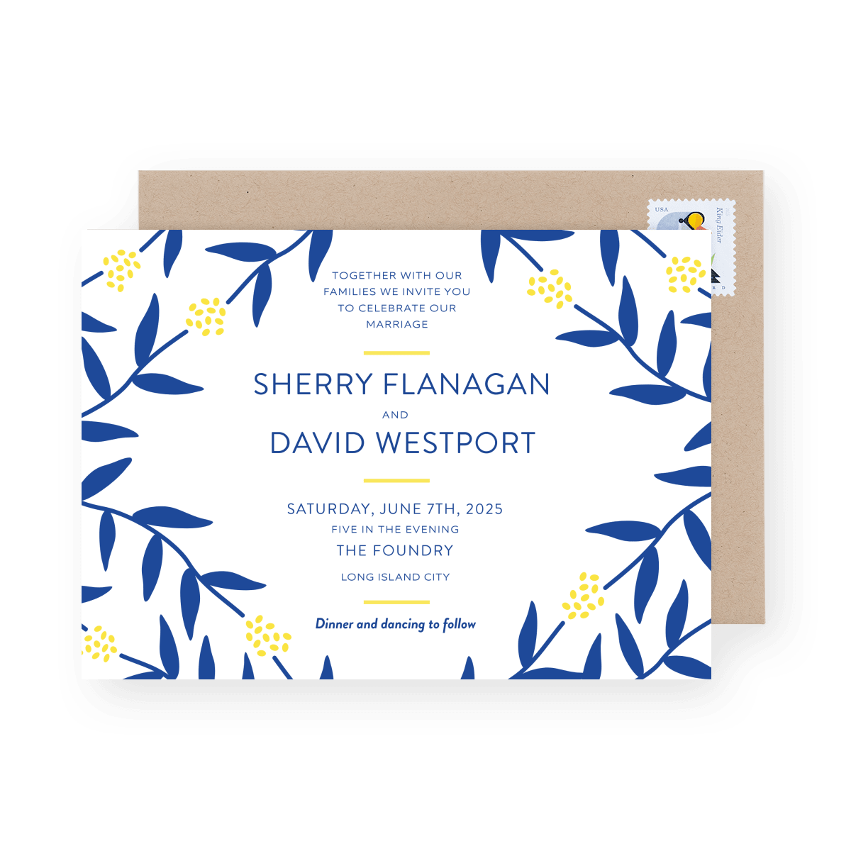 Sherry Floral Minimal Horizontal Blue