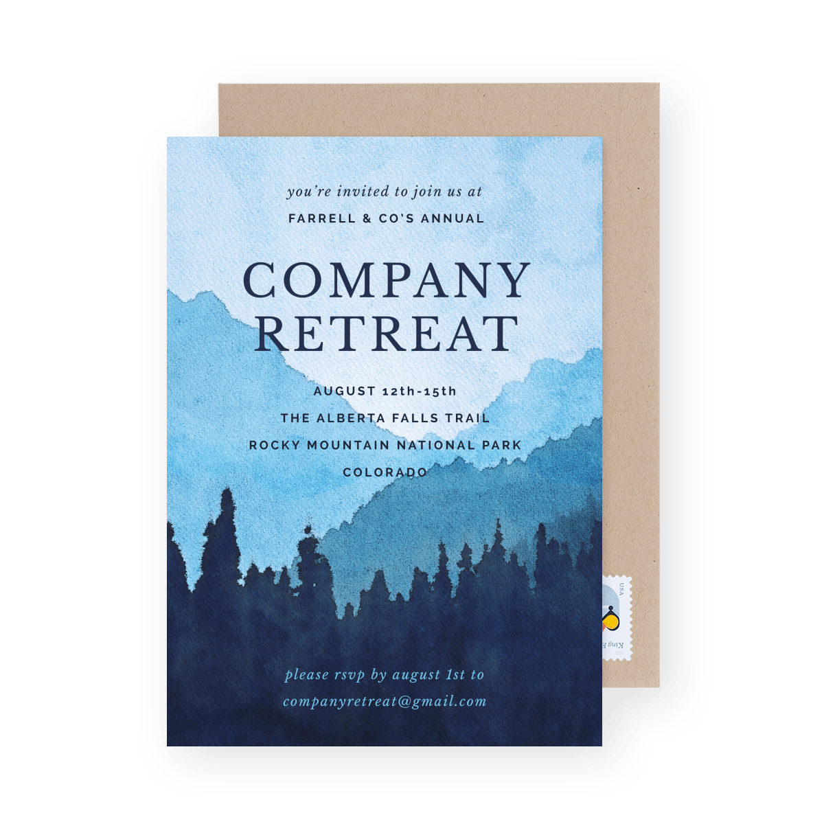 Watercolor Forest Company Retreat