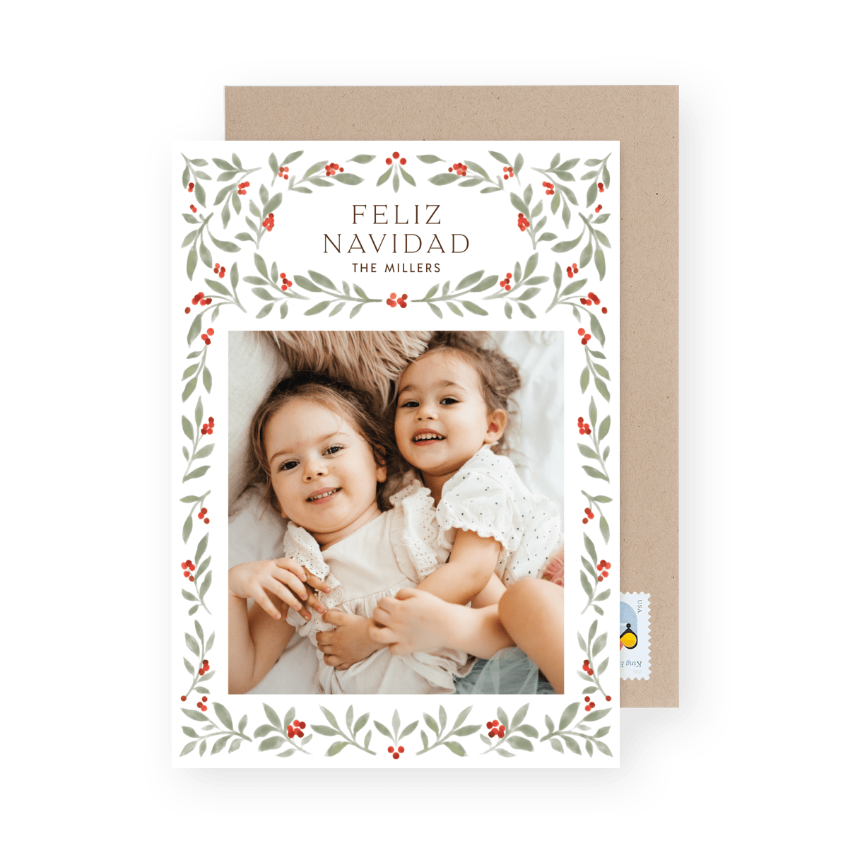 Watercolor Border Feliz Navidad