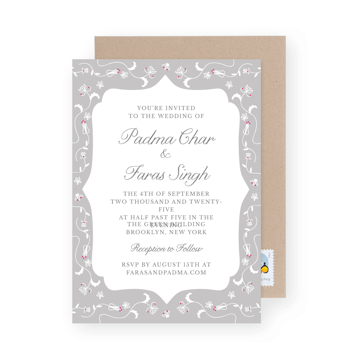 Grey Pattern Invitation