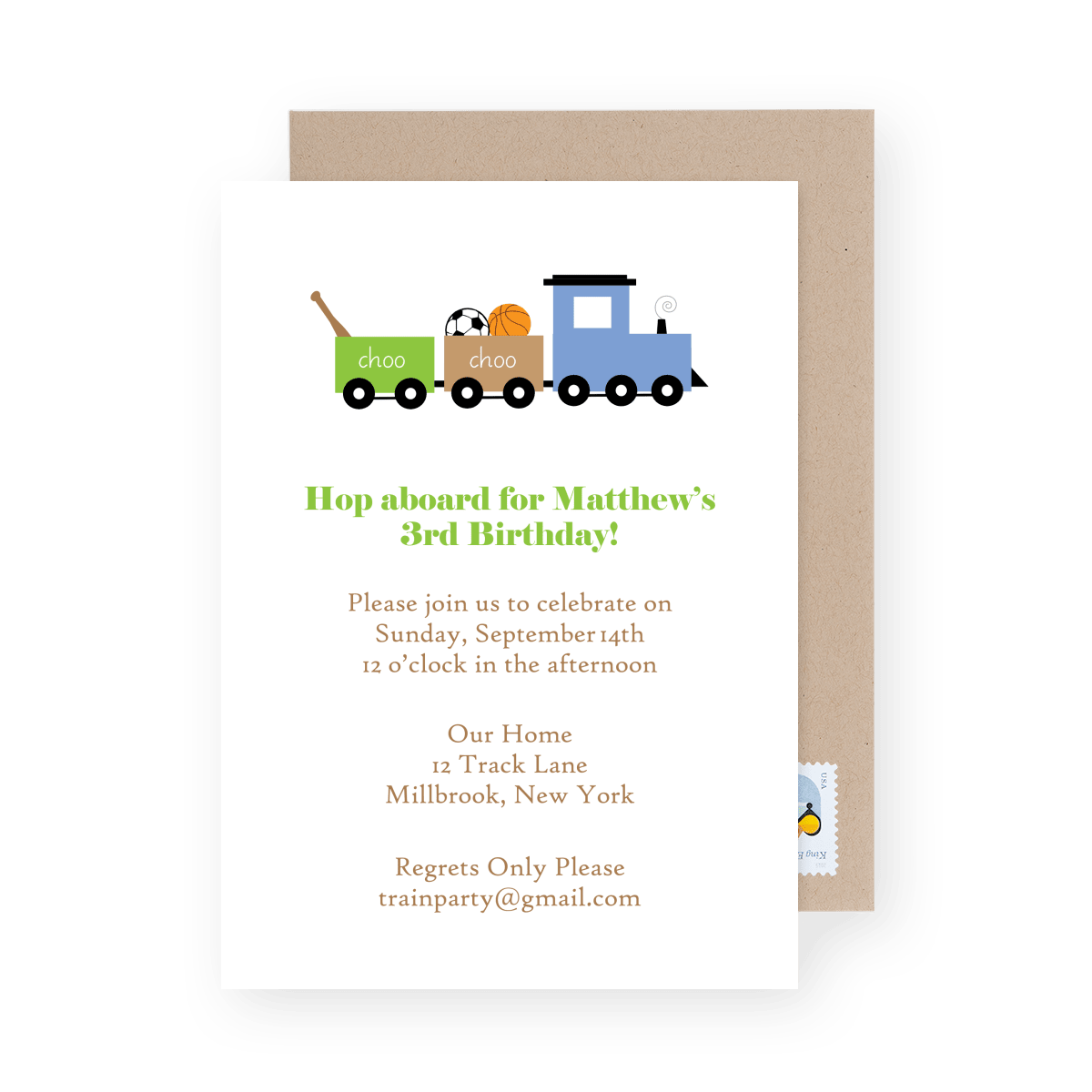 Train Birthday Invite
