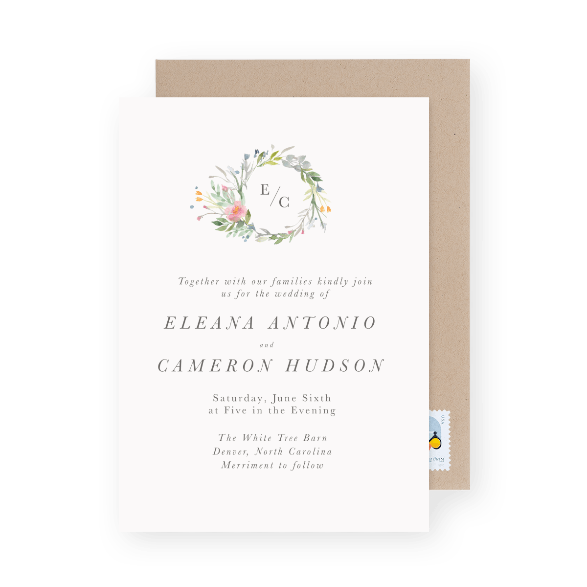 Watercolor Wreath Green