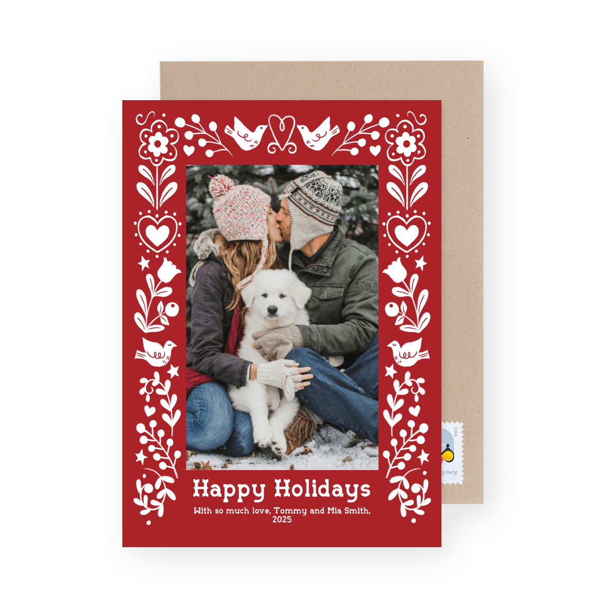 White on Red Folk Art Holiday