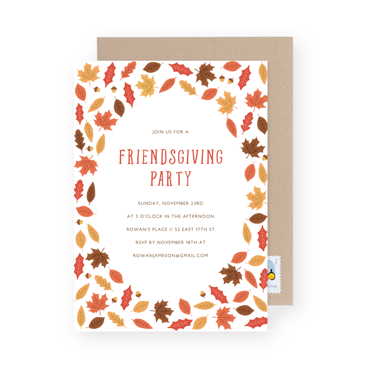 Foliage Friendsgiving Party Invite