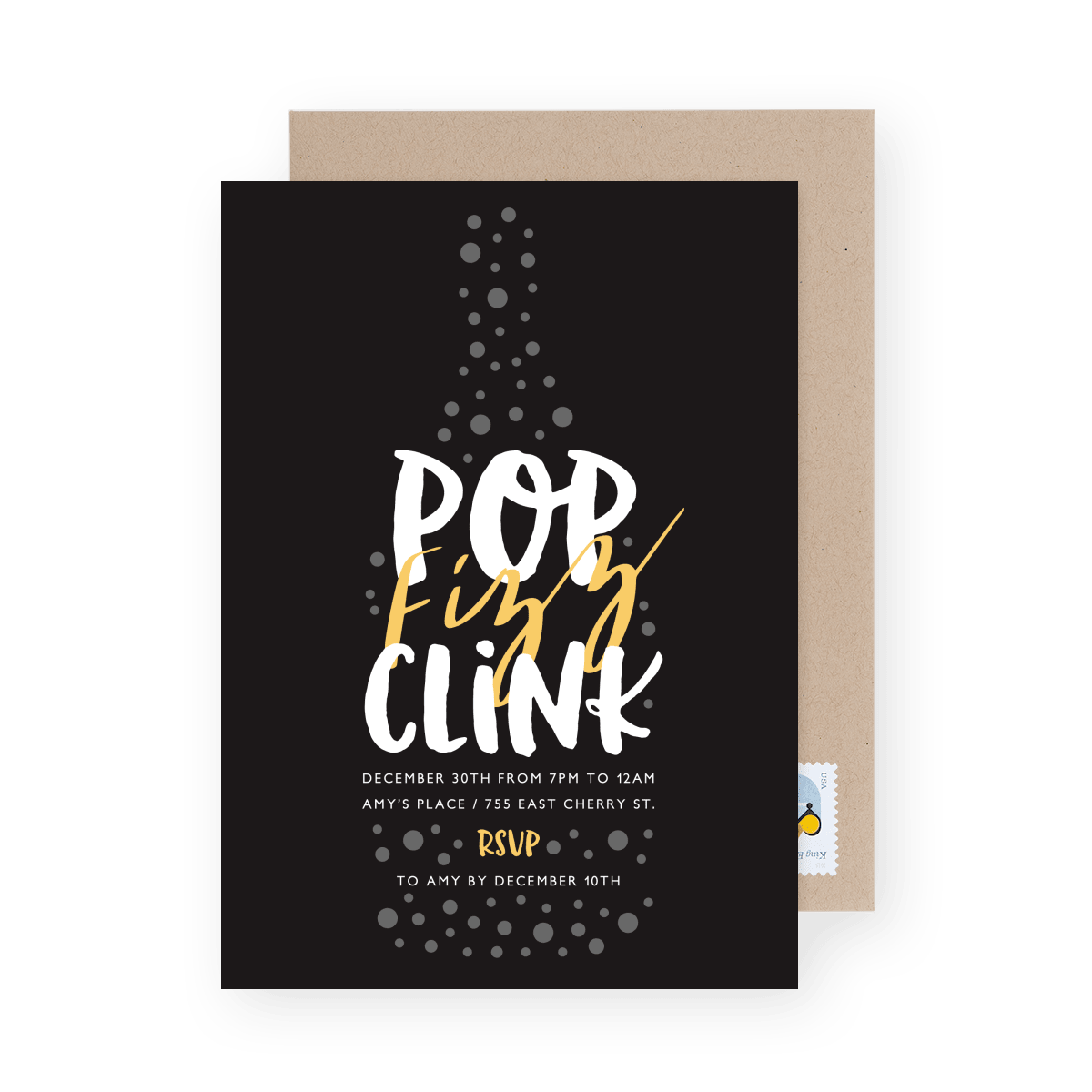 Pop Fizz Clink Party Invite