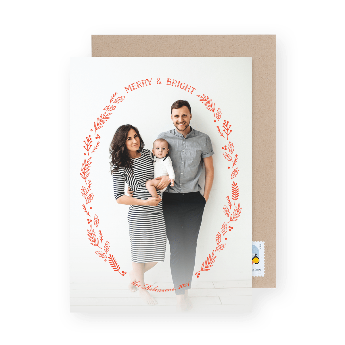 Red Floral Wreath Overlay