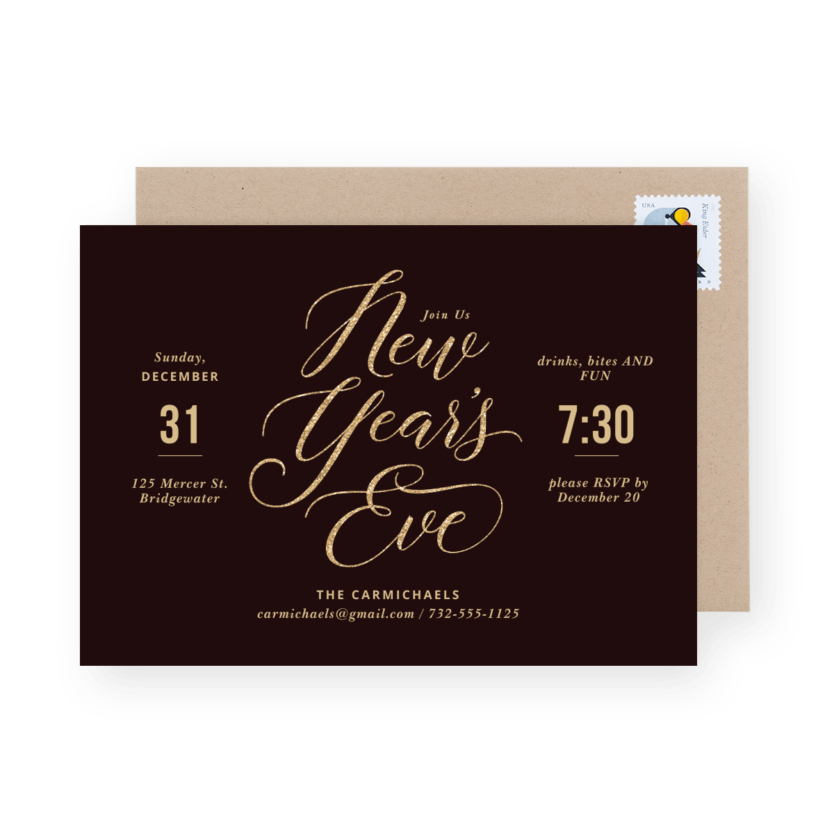 Glittery Holiday Invite