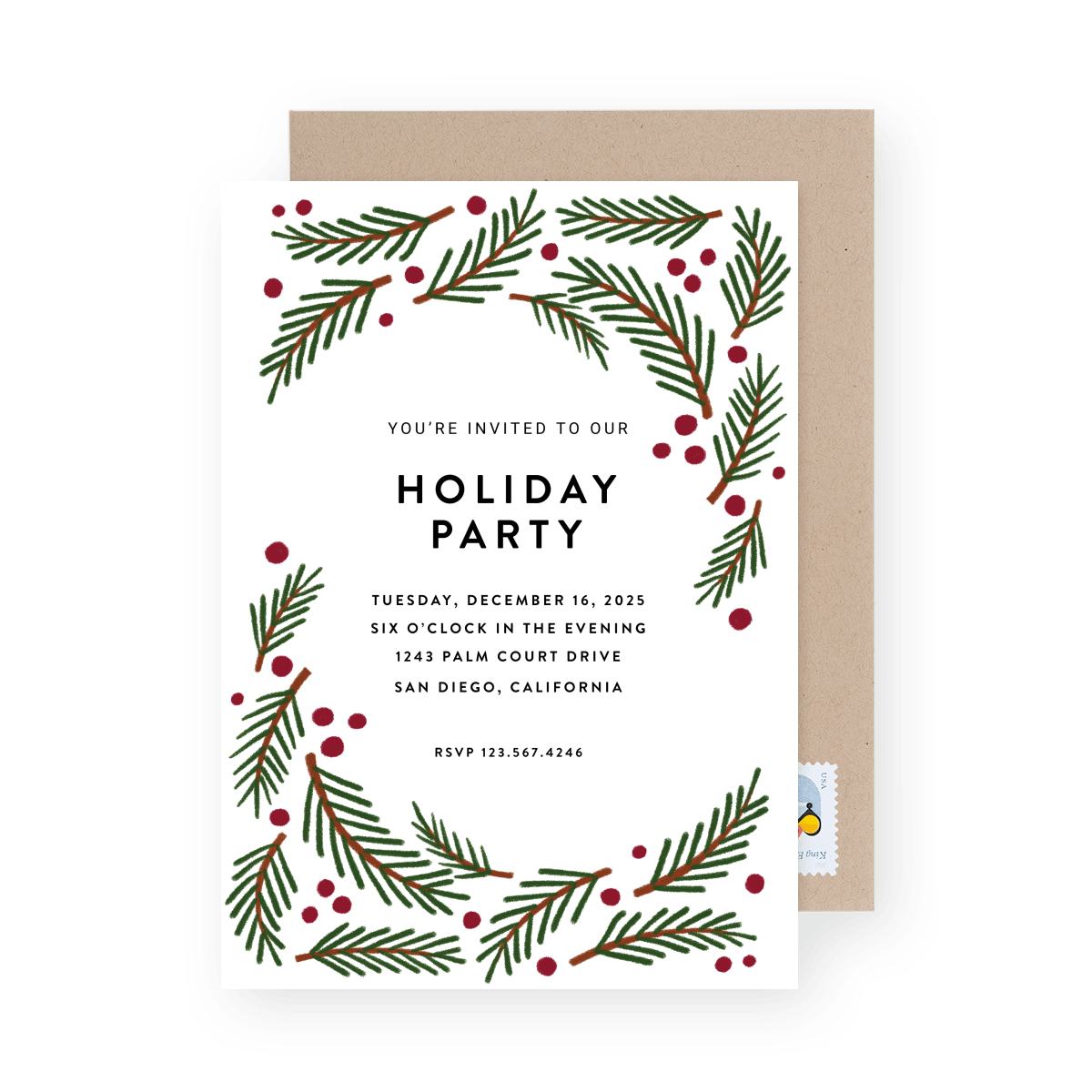 Festive Branches Invite