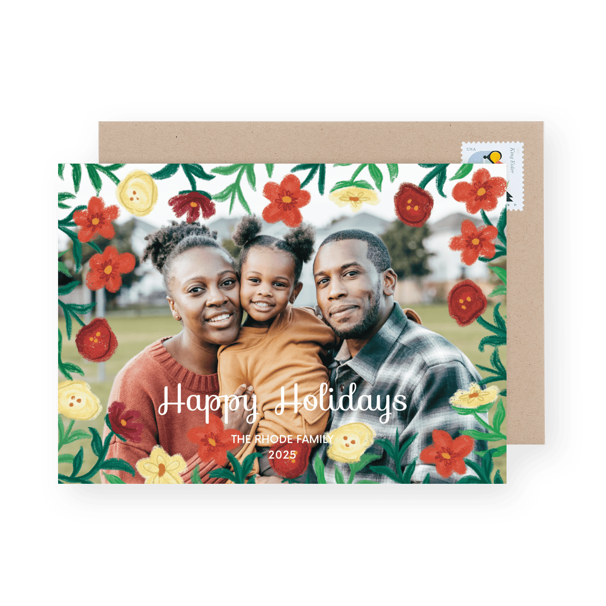 Festive Flower Holiday Frame