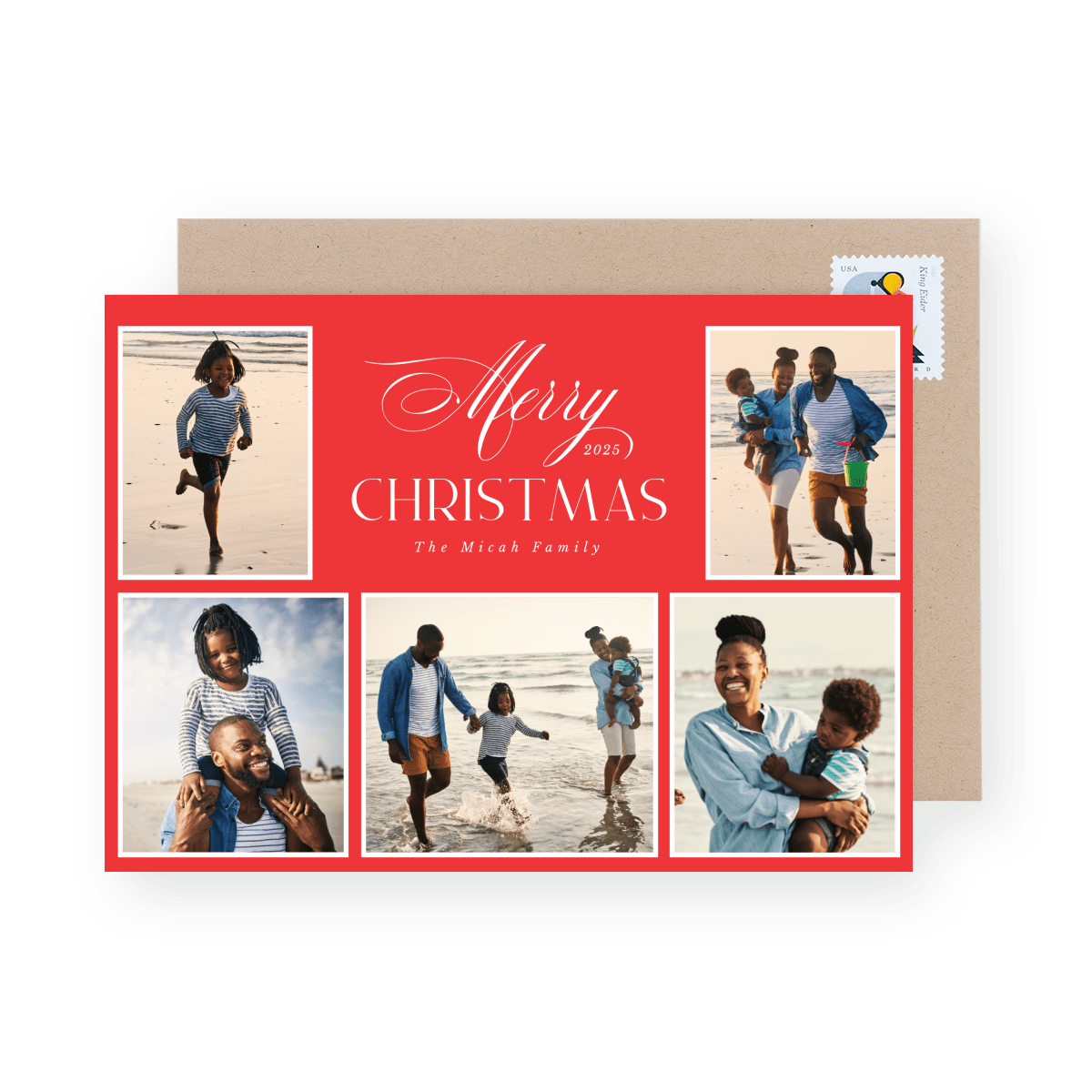 Red Multi Grid Christmas