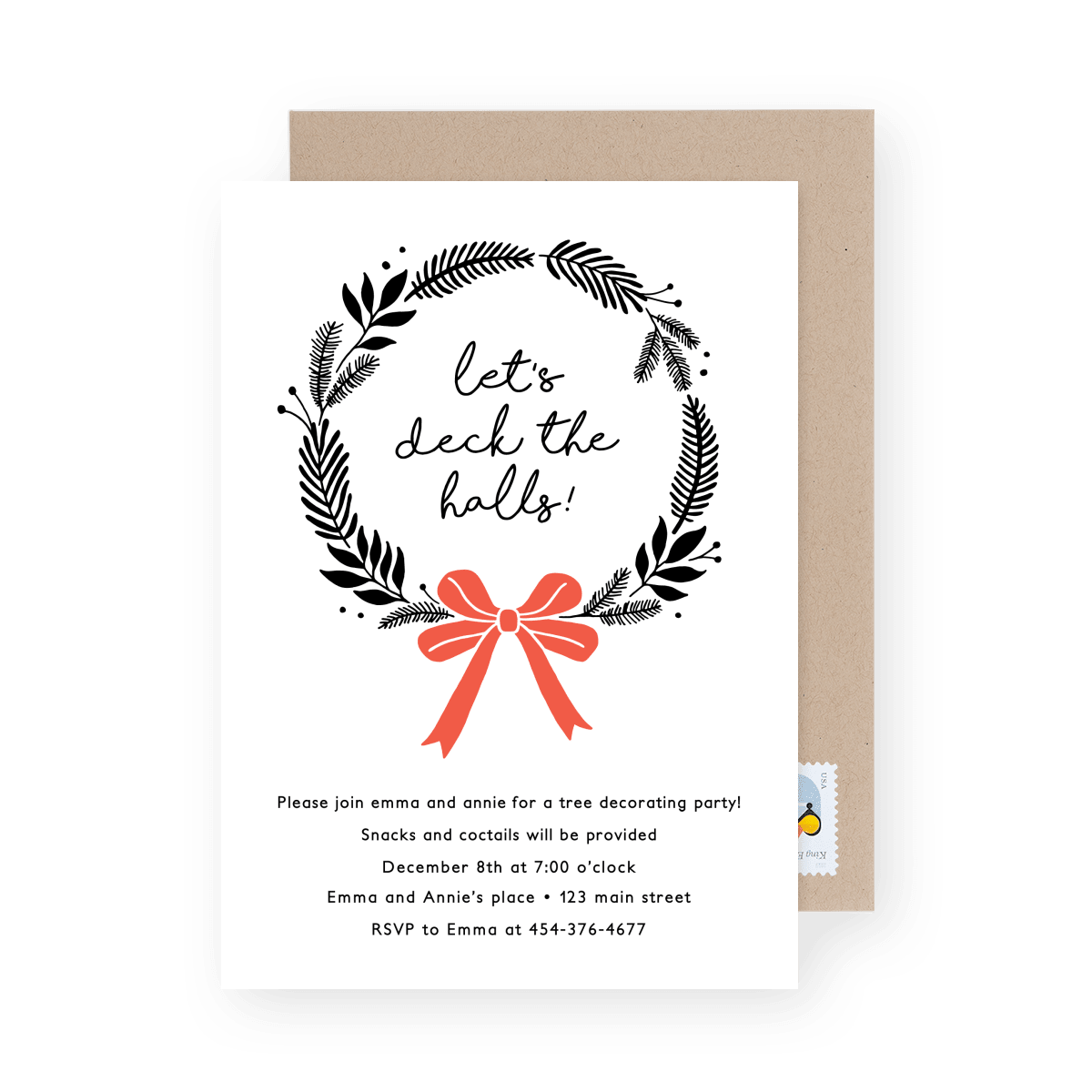 Deck The Halls Invite