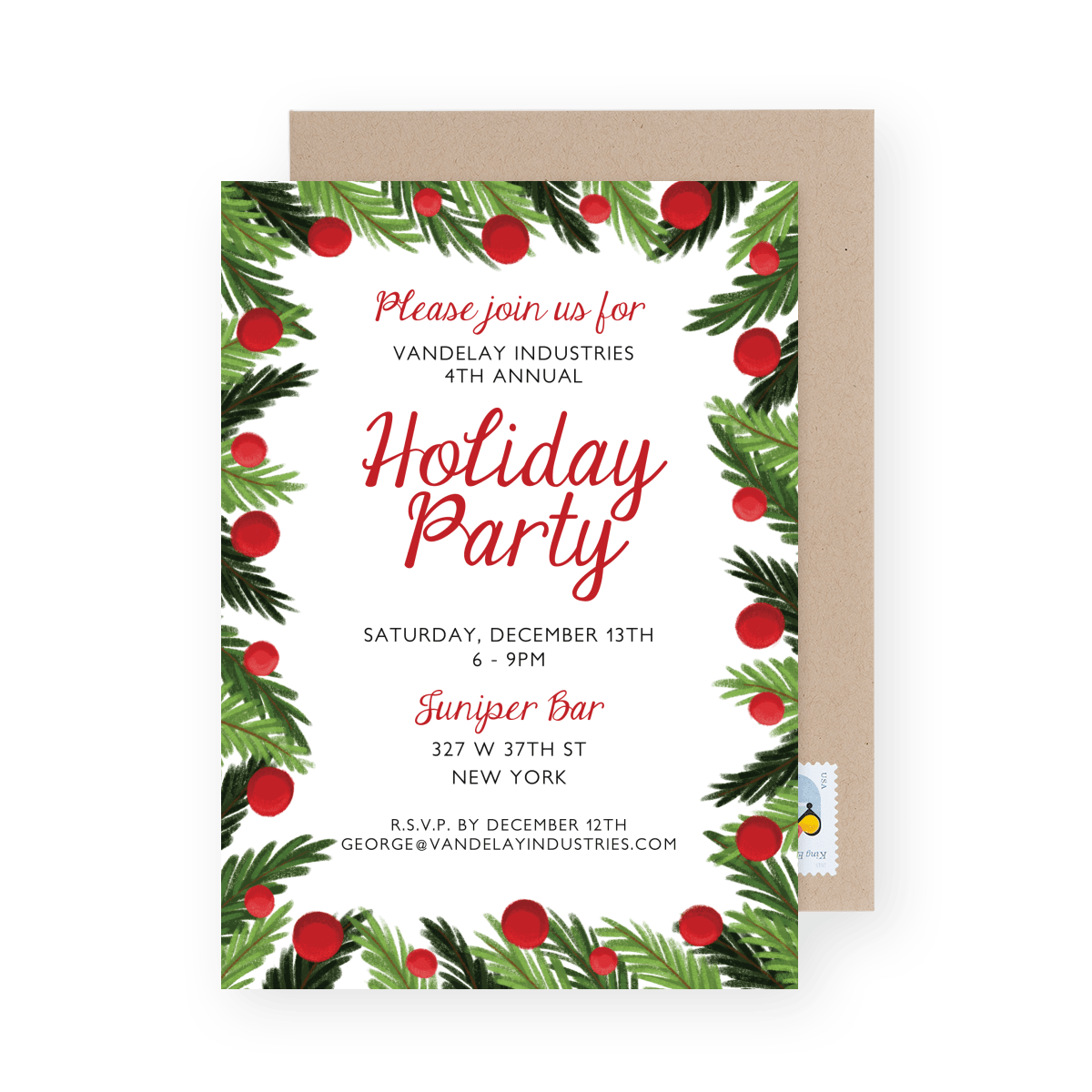 Tree Holiday Invite