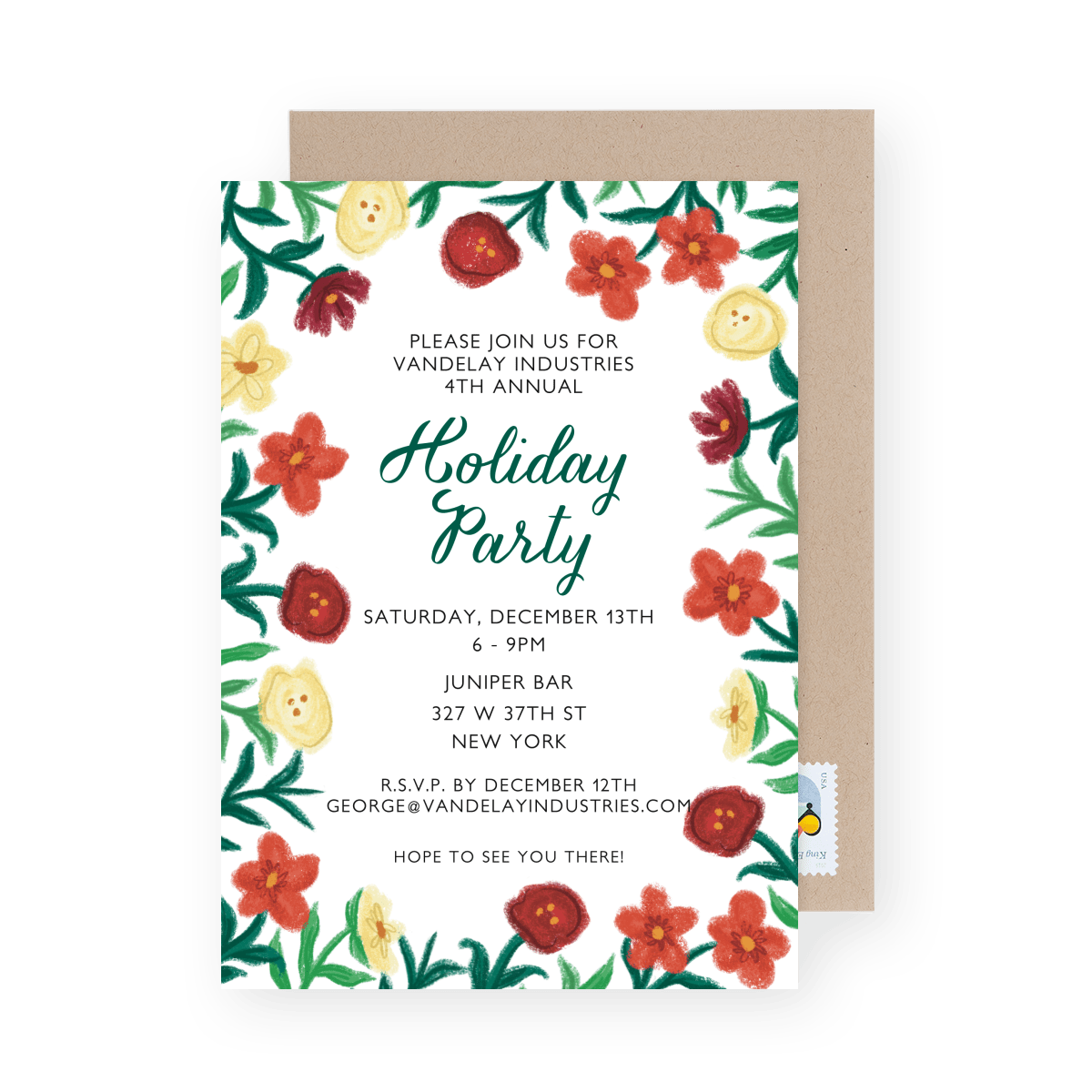 Flower Holiday Invite