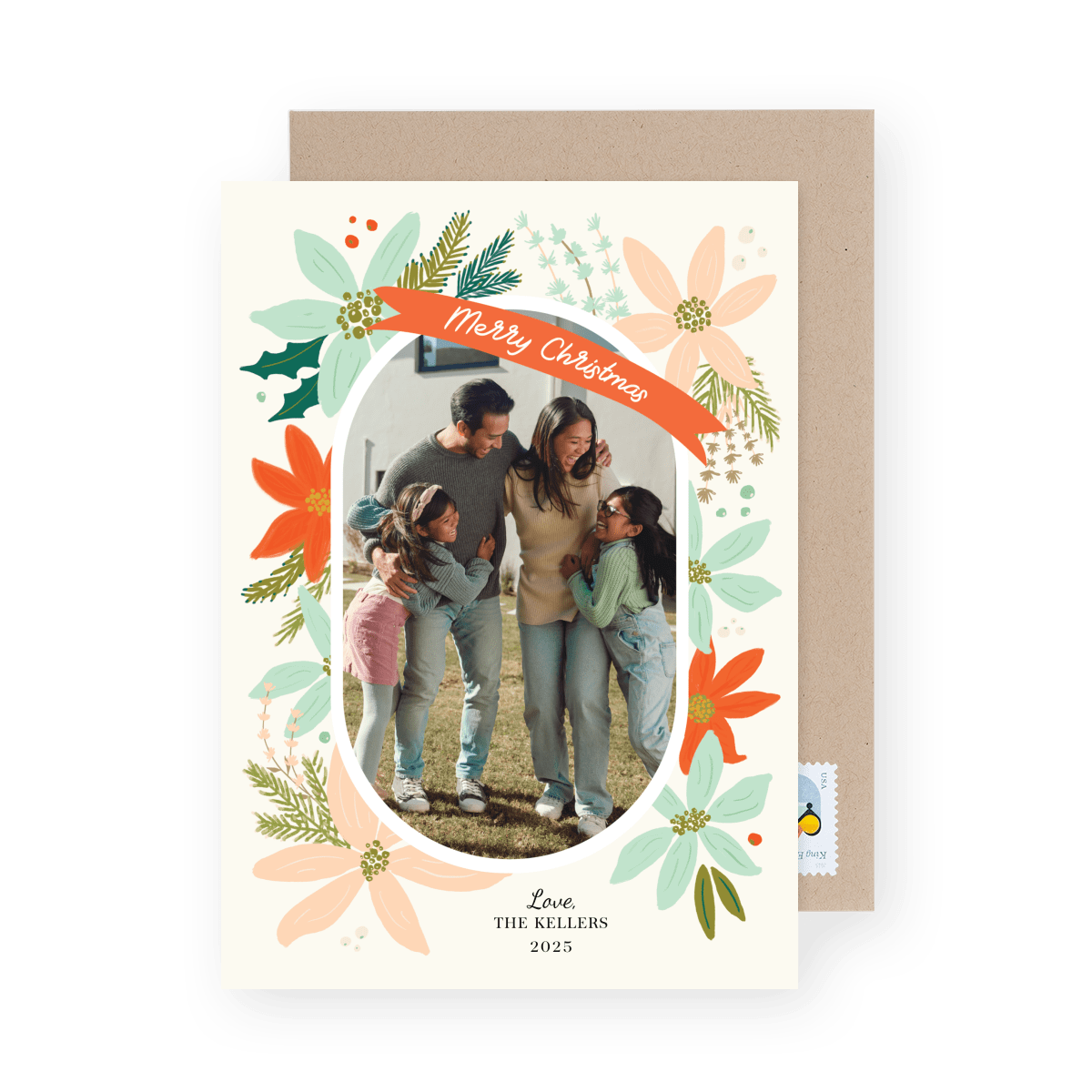 Pretty Poinsettias Oval Frame