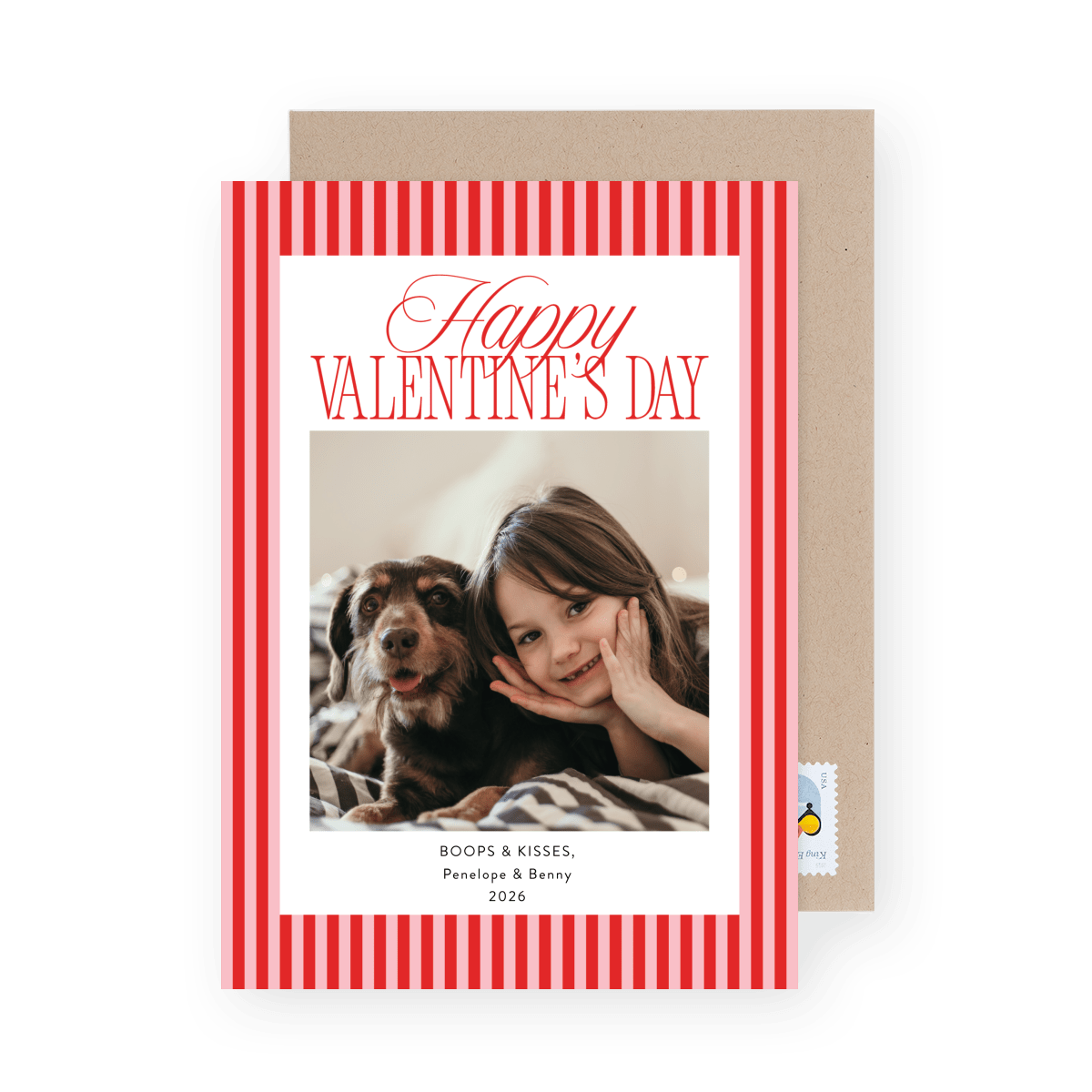 Red And Pink Striped Valentine