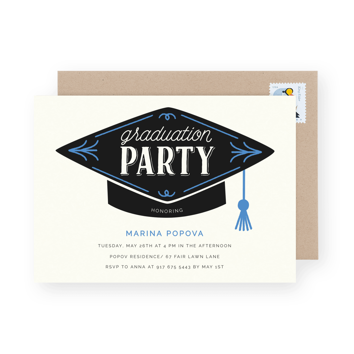 Graduation Hat Invite