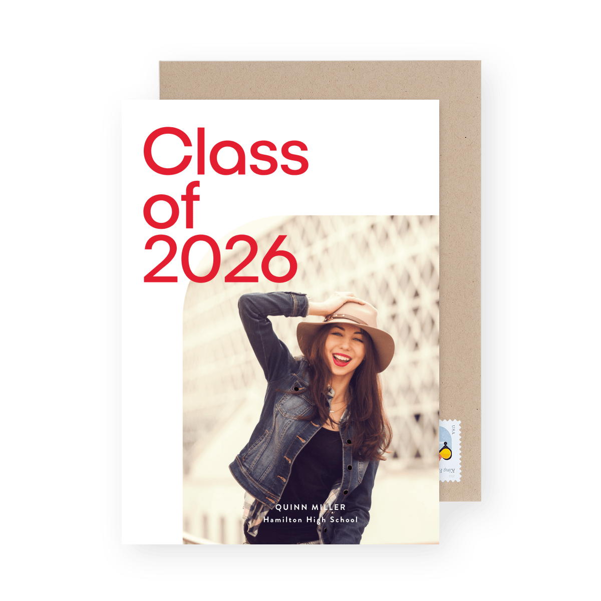 Modern Grad Year Red