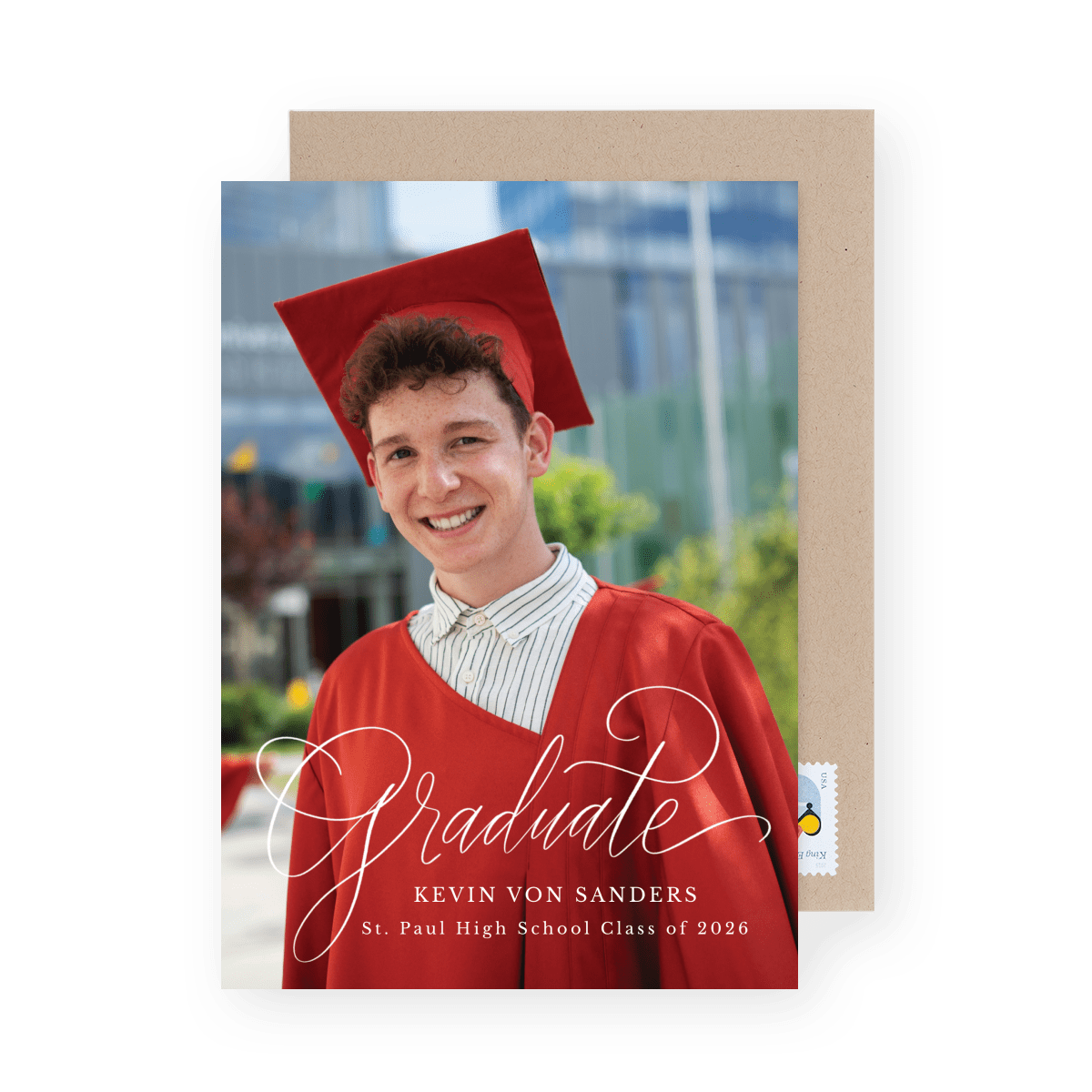 Elegant Grad Lettered White
