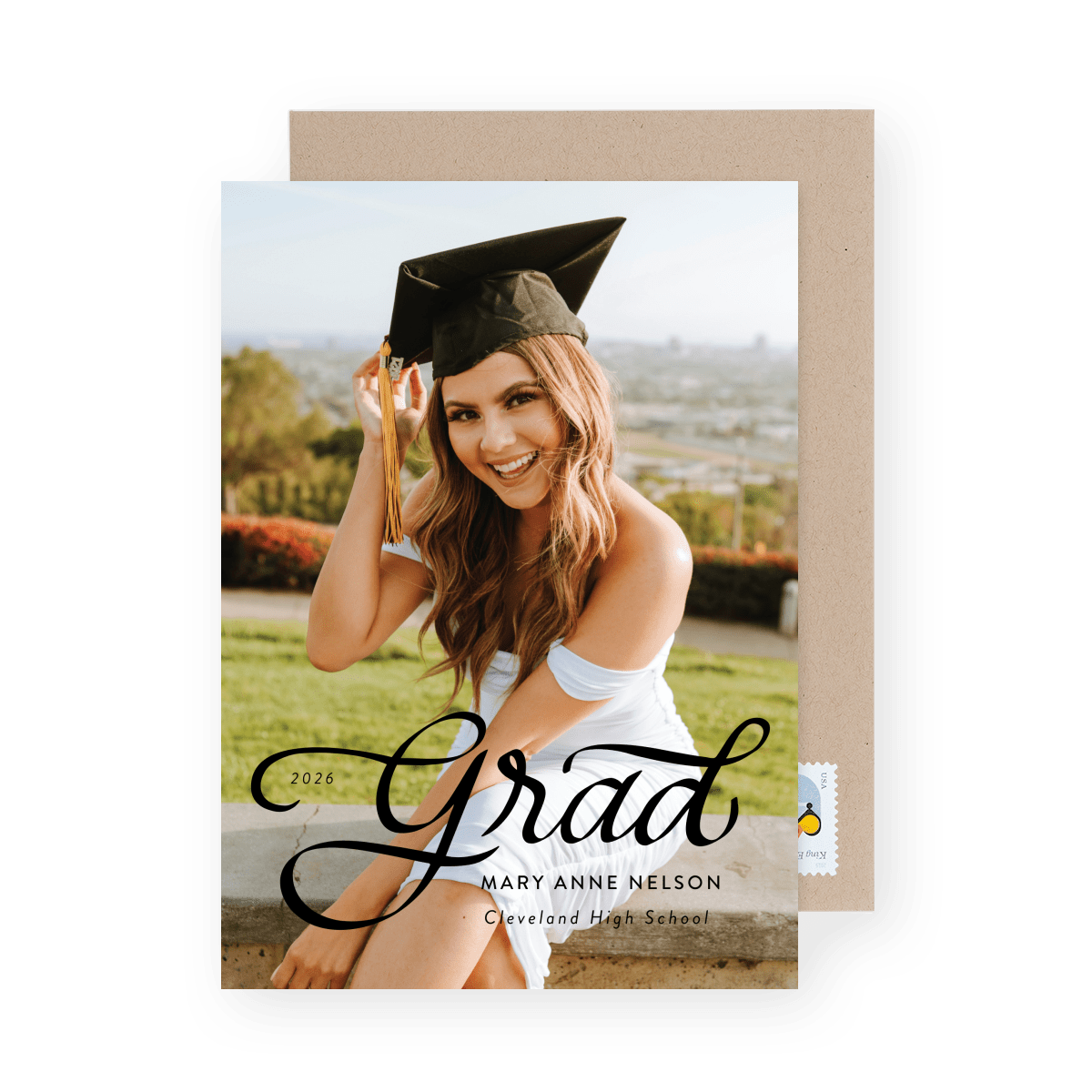 Bold Cursive Grad Black